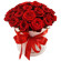 красные розы в шляпной коробке. Екатеринбург